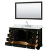 Custom image for Dark Espresso with Polished Chrome Trim / White Carrara Marble, Rectangular Sink / 58