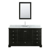 Custom image for Dark Espresso with Polished Chrome Trim / White Carrara Marble, Rectangular Sink / Medicine Cabinet