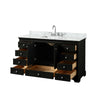 Custom image for Dark Espresso with Polished Chrome Trim / White Carrara Marble, Rectangular Sink / No Mirror