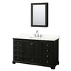 Custom image for Dark Espresso with Polished Chrome Trim / Giotto Quartz, Rectangular Sink / Medicine Cabinet