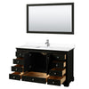 Custom image for Dark Espresso with Polished Chrome Trim / White Cultured Marble, Rectangular Sink / 58