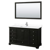 Custom image for Dark Espresso with Polished Chrome Trim / White Cultured Marble, Rectangular Sink / 58