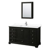 Custom image for Dark Espresso with Polished Chrome Trim / White Cultured Marble, Rectangular Sink / Medicine Cabinet
