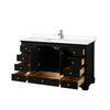Custom image for Dark Espresso with Polished Chrome Trim / White Cultured Marble, Rectangular Sink / No Mirror