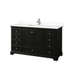 Custom image for Dark Espresso with Polished Chrome Trim / White Cultured Marble, Rectangular Sink / No Mirror