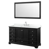 Custom image for Dark Espresso with Polished Chrome Trim / White Cultured Marble, Rectangular Sink / 58