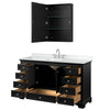 Custom image for Dark Espresso with Polished Chrome Trim / White Cultured Marble, Rectangular Sink / Medicine Cabinet
