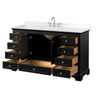 Custom image for Dark Espresso with Polished Chrome Trim / White Cultured Marble, Rectangular Sink / No Mirror