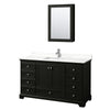 Custom image for Dark Espresso with Polished Chrome Trim / White Quartz, Rectangular Sink / Medicine Cabinet