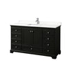 Custom image for Dark Espresso with Polished Chrome Trim / White Quartz, Rectangular Sink / No Mirror