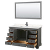 Custom image for Dark Gray with Matte Black Trim / Carrara Cultured Marble, Rectangular Sink / 58