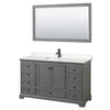 Custom image for Dark Gray with Matte Black Trim / Carrara Cultured Marble, Rectangular Sink / 58
