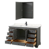 Custom image for Dark Gray with Matte Black Trim / Carrara Cultured Marble, Rectangular Sink / Medicine Cabinet