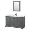 Custom image for Dark Gray with Matte Black Trim / Carrara Cultured Marble, Rectangular Sink / Medicine Cabinet