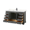 Custom image for Dark Gray with Matte Black Trim / Carrara Cultured Marble, Rectangular Sink / No Mirror