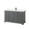 Custom image for Dark Gray with Matte Black Trim / Carrara Cultured Marble, Rectangular Sink / No Mirror