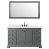 Custom image for Dark Gray with Matte Black Trim / Carrara Cultured Marble, Rectangular Sink / 58