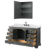 Custom image for Dark Gray with Matte Black Trim / Carrara Cultured Marble, Rectangular Sink / Medicine Cabinet