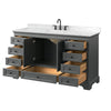 Custom image for Dark Gray with Matte Black Trim / Carrara Cultured Marble, Rectangular Sink / No Mirror