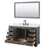 Custom image for Dark Gray with Matte Black Trim / White Carrara Marble, Oval Sink / 58
