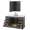 Custom image for Dark Gray with Matte Black Trim / White Carrara Marble, Oval Sink / Medicine Cabinet