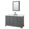 Custom image for Dark Gray with Matte Black Trim / White Carrara Marble, Oval Sink / Medicine Cabinet