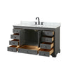 Custom image for Dark Gray with Matte Black Trim / White Carrara Marble, Oval Sink / No Mirror