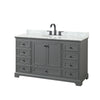 Custom image for Dark Gray with Matte Black Trim / White Carrara Marble, Oval Sink / No Mirror