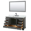 Custom image for Dark Gray with Matte Black Trim / White Carrara Marble, Rectangular Sink / 58