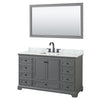 Custom image for Dark Gray with Matte Black Trim / White Carrara Marble, Rectangular Sink / 58