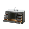 Custom image for Dark Gray with Matte Black Trim / White Carrara Marble, Rectangular Sink / No Mirror
