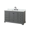 Custom image for Dark Gray with Matte Black Trim / White Carrara Marble, Rectangular Sink / No Mirror