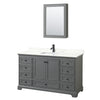 Custom image for Dark Gray with Matte Black Trim / Giotto Quartz, Rectangular Sink / Medicine Cabinet