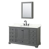 Custom image for Dark Gray with Matte Black Trim / Giotto Quartz, Rectangular Sink / Medicine Cabinet
