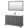 Custom image for Dark Gray with Matte Black Trim / White Cultured Marble, Rectangular Sink / 58