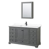 Custom image for Dark Gray with Matte Black Trim / White Cultured Marble, Rectangular Sink / Medicine Cabinet
