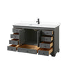 Custom image for Dark Gray with Matte Black Trim / White Cultured Marble, Rectangular Sink / No Mirror