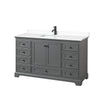 Custom image for Dark Gray with Matte Black Trim / White Cultured Marble, Rectangular Sink / No Mirror
