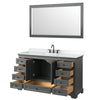 Custom image for Dark Gray with Matte Black Trim / White Cultured Marble, Rectangular Sink / 58