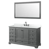 Custom image for Dark Gray with Matte Black Trim / White Cultured Marble, Rectangular Sink / 58