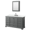 Custom image for Dark Gray with Matte Black Trim / White Cultured Marble, Rectangular Sink / Medicine Cabinet