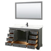 Custom image for Dark Gray with Matte Black Trim / White Quartz, Rectangular Sink / 58