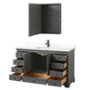 Custom image for Dark Gray with Matte Black Trim / White Quartz, Rectangular Sink / Medicine Cabinet
