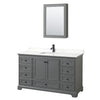 Custom image for Dark Gray with Matte Black Trim / White Quartz, Rectangular Sink / Medicine Cabinet