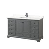 Custom image for Dark Gray with Matte Black Trim / White Quartz, Rectangular Sink / No Mirror