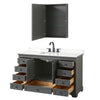 Custom image for Dark Gray with Matte Black Trim / White Quartz, Rectangular Sink / Medicine Cabinet