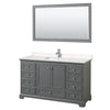 Custom image for Dark Gray with Polished Chrome Trim / Carrara Cultured Marble, Rectangular Sink / 58