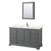 Custom image for Dark Gray with Polished Chrome Trim / Carrara Cultured Marble, Rectangular Sink / Medicine Cabinet