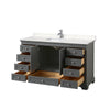 Custom image for Dark Gray with Polished Chrome Trim / Carrara Cultured Marble, Rectangular Sink / No Mirror
