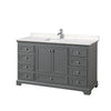 Custom image for Dark Gray with Polished Chrome Trim / Carrara Cultured Marble, Rectangular Sink / No Mirror